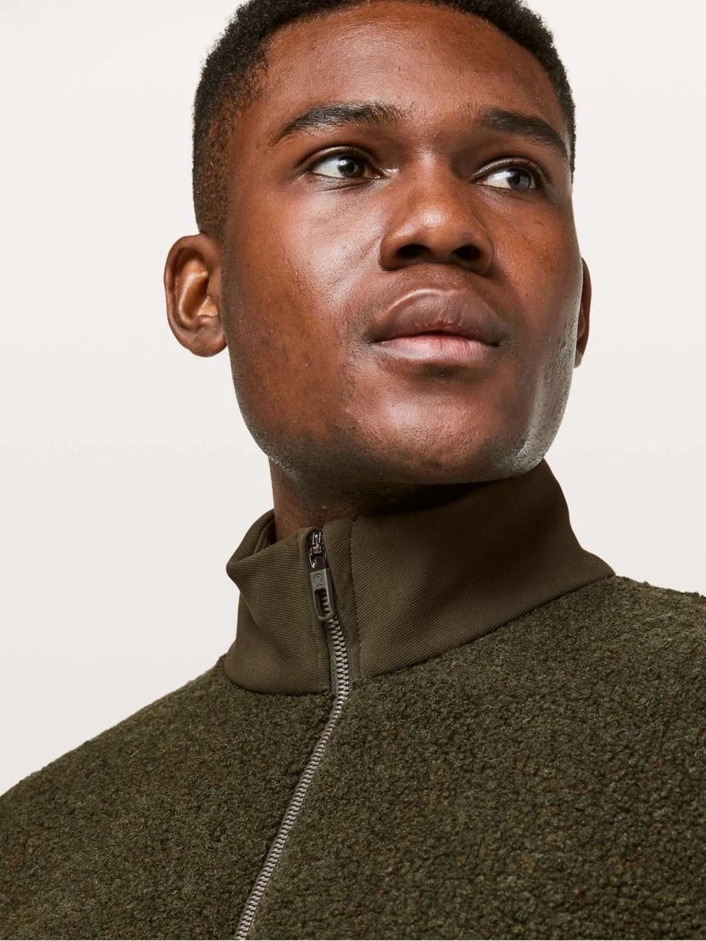 Lululemon Tundra Trek 1/2 Zip Heathered Dark Olive Men’s Size L Active Wool Cozy